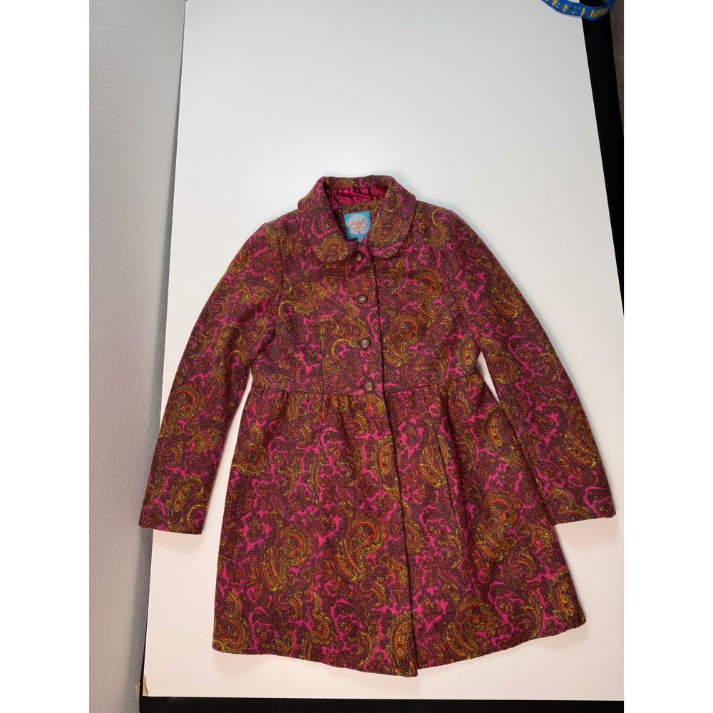 Anthropologie Pink and Brown Paisley Coat